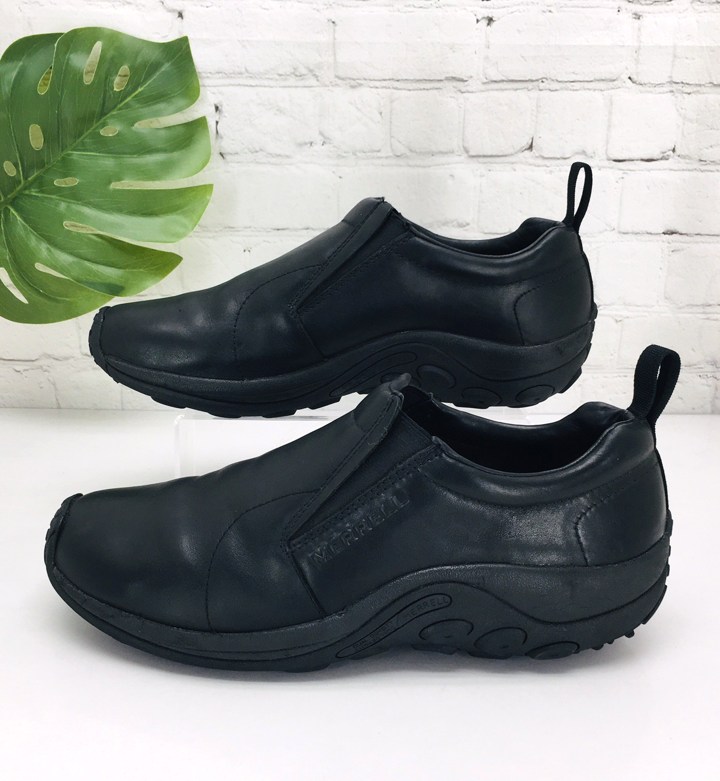 Mocassini Merrell Jungle Moc uomo 10 scarpe slip on pelle nera comode casual