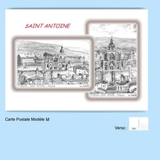 CP M 38203-224 POSTCARD 2 DRAWINGS 38 SAINT ANTOINE