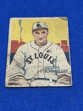 1934-36 Diamond Stars George Blaeholder Baseball Card St Louis Browns Low Grade