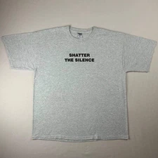 Vintage Y2K "Shatter The Silence" Sexual Assault Awareness T-Shirt Gray Size XL