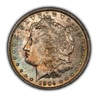 1904-O $1 Morgan Silver Dollar - Rainbow Pastel Toning - BU - SKU-D5594