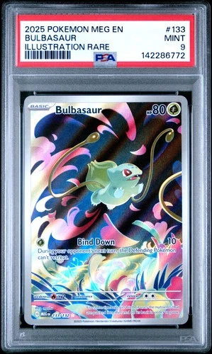 2025 POKEMON MEG EN-MEGA EVOLUTION ILLUSTRATION RARE #133 BULBASAUR PSA 9
