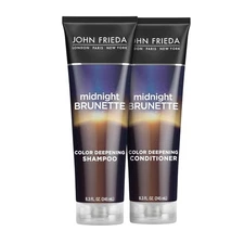John Frieda Midnight Brunette Shampoo & Conditioner, Color Deepening Shampoo... 