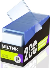 200 Pack Card Sleeves & Toploaders – Hard Plastic Baseball Trading Card Protecto
