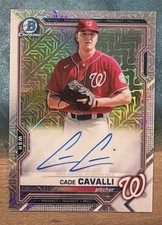 2021 Topps Bowman Mega Box Chrome Mojo Auto Cade Cavalli Nationals BMA-CC