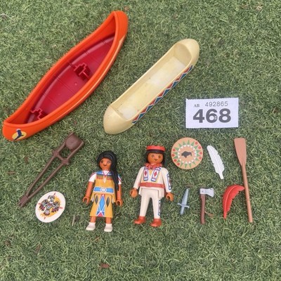 Playmobil Cowboys & Indianer Figuren mit Boot Kanu Indianer Konvolut