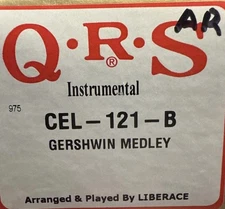 QRS player piano instrumental Roll CEL-121-B Gershwin Medley 