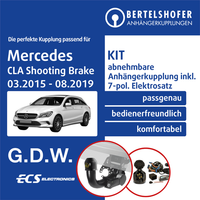für Mercedes CLA Kombi Typ X117 03.2015-08.2019 AHK Abn +7Pol Spez E-Satz PKW