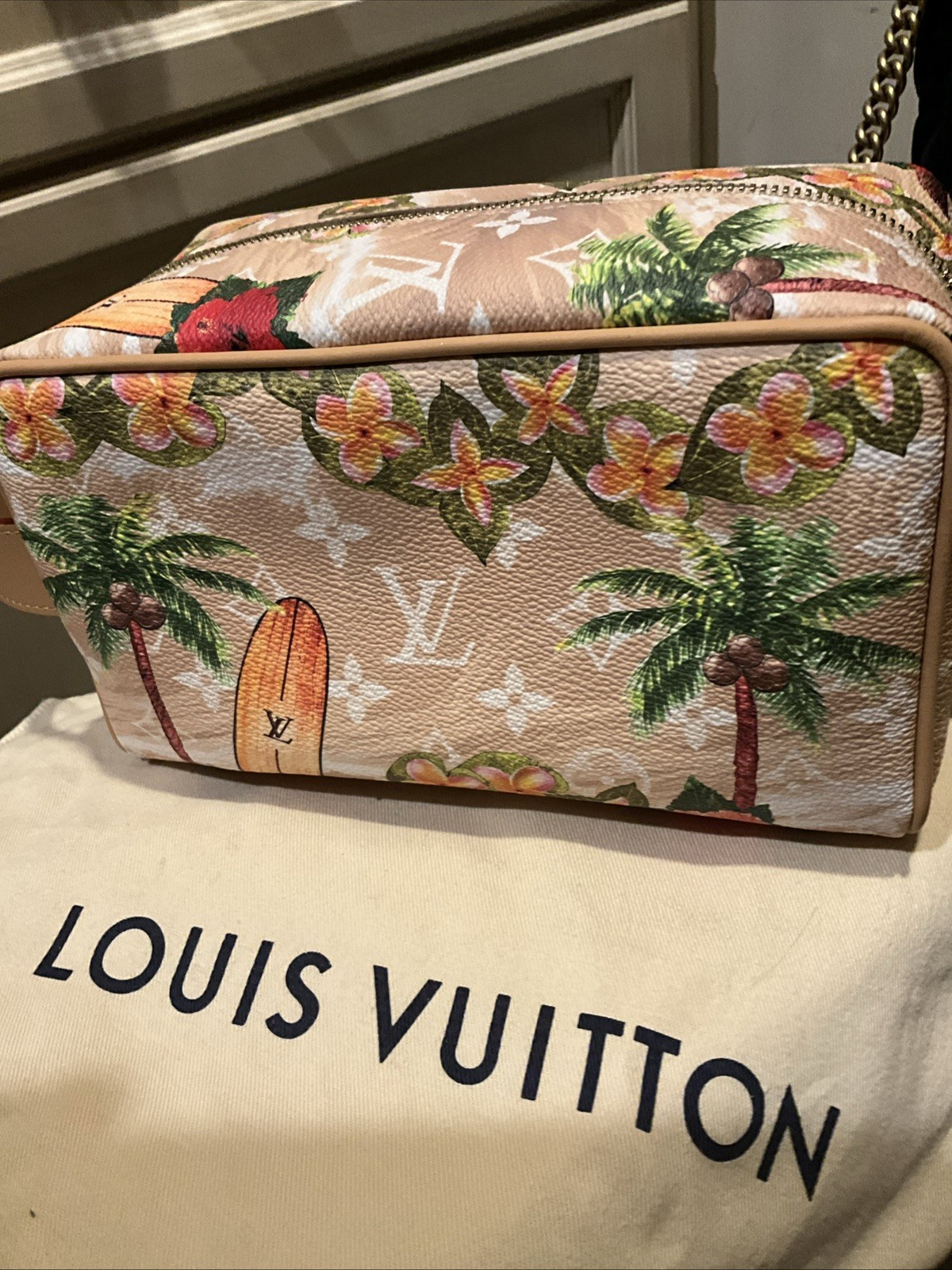 NWT LOUIS VUITTON Locker Dopp Kit M24799 Handbag Surfing Monogram Tropical!!