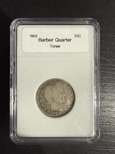 1902 Barber Quarter 25C Toner Variety Circulated Uncertified US Coin Collectible