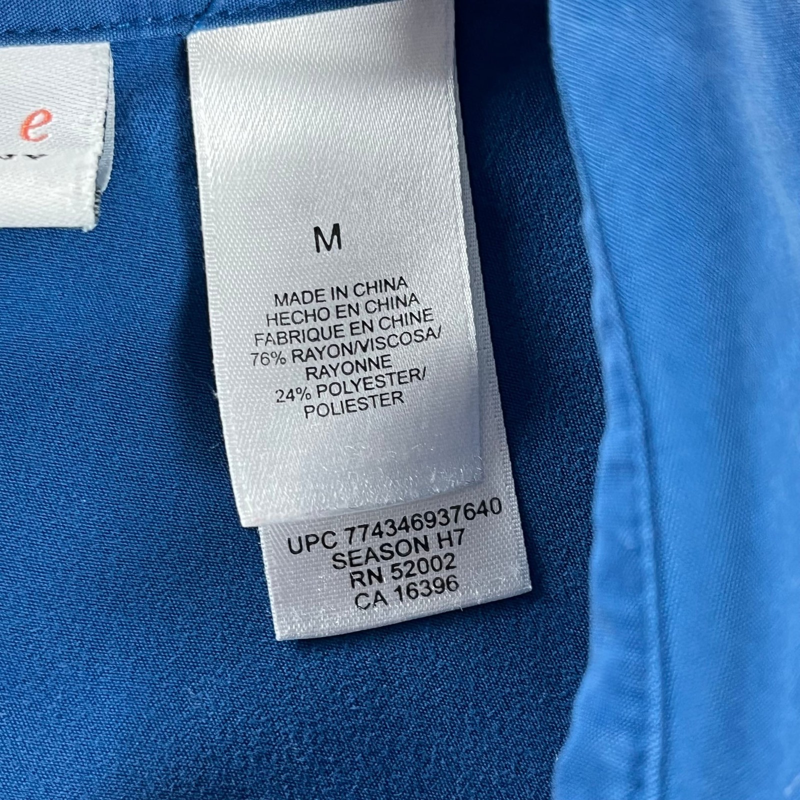 First Issue Blue Button Front Blouse Rayon Blend … - image 9