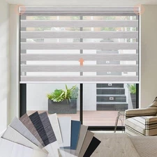 Motorized Zebra Blinds，60%,85%,90% Blackout Fabric Sample,Multi-Color