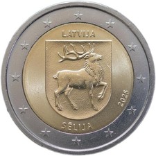 2025 Latvia € 2 Euro Uncirculated UNC Coin - Historical Regions: Selija