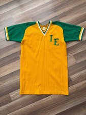 Vintage 80s Russell Athletic Football Jersey XL Made USA Gold Green 16