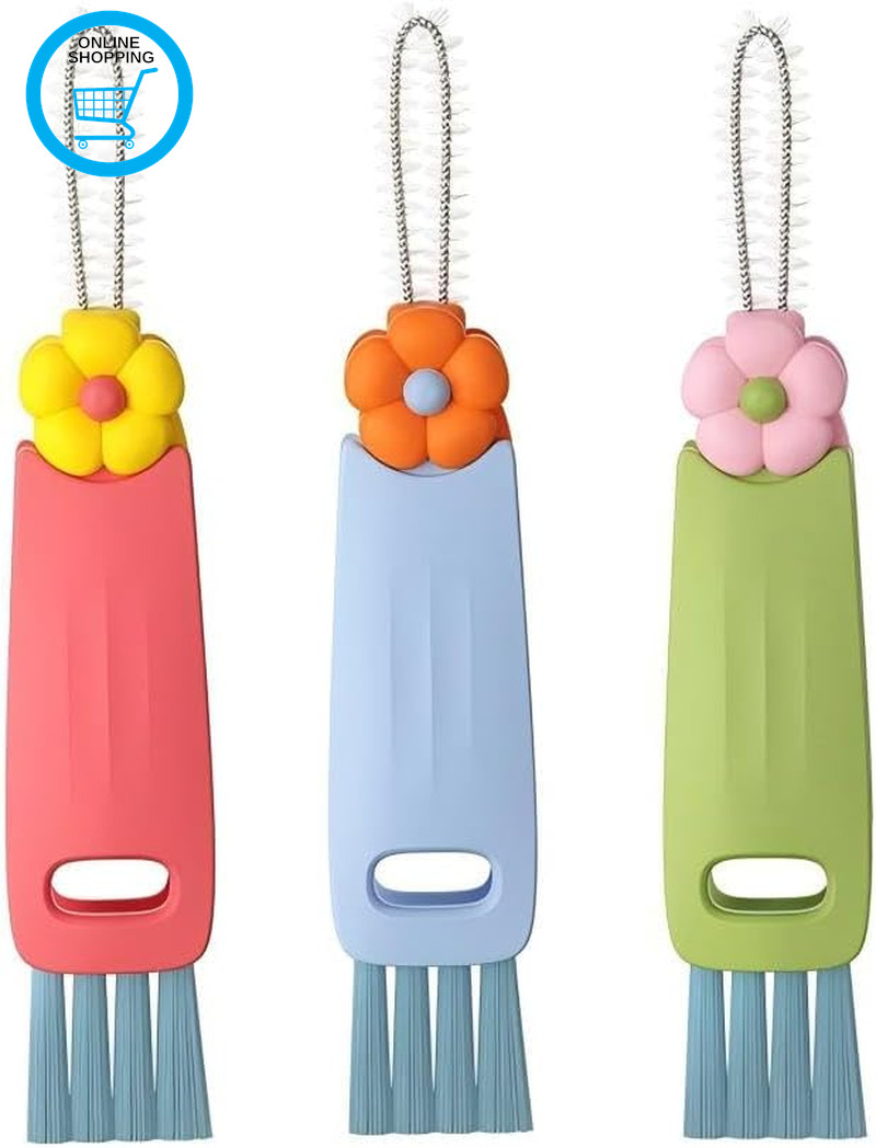 3 Pcs 3-In-1 Cup Lid Cleaning Brush, Portable Multifunctional Bottle Gap Cleaner