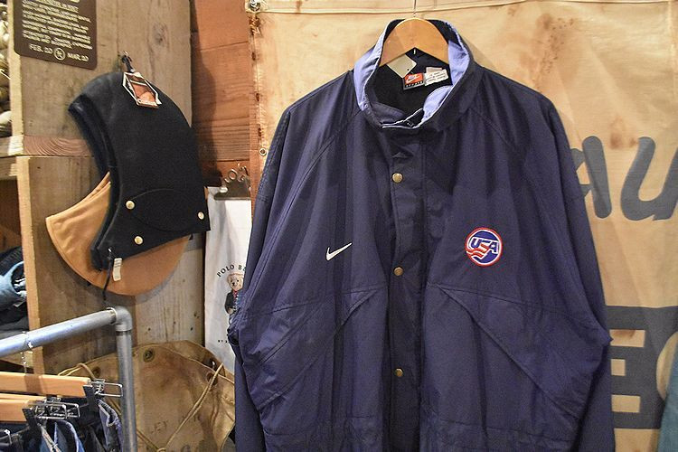 Good Item 90s Vintage NIKE Nylon Field Jacket L Navy Navy Blue  