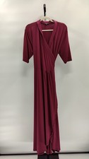 Quince Women Tencel Jersey Midi Wrap Dress Wine XL