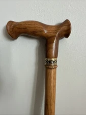 Vintage Asterom Handmade Walking Cane. 34 In Tall,  handle Sculpted For Comfort.