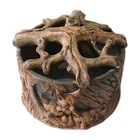 Weller Woodcraft Antique Pottery Vase/Foxes Flower Frog /Vintage 1920 Planter