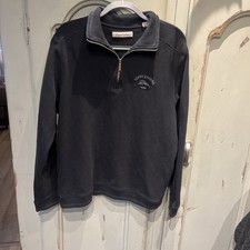Tommy Bahama Sweater Mens Large Faded Black Tobago Bay Half Zip Pullover