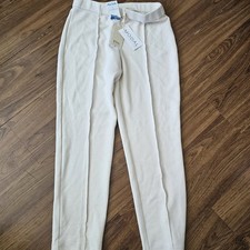 ELIE TAHARI Women's Pant Beige NWT Sz M Elastic Waist Designer City Comfort
