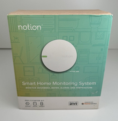 Notion Smart Home Monitoring System Gen 3 Starter Kit 5 Sensors Bridge 2 Magnets