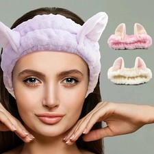 Velvet Cute Cat Ear Plush Soft Headband Girls Face Wash & Makeup Accessories