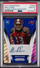 2014 PANINI PRIZM AUTO ROOKIES TEAM LOGO PRIZM MIKE EVANS 15/35 PSA 10 AUTO
