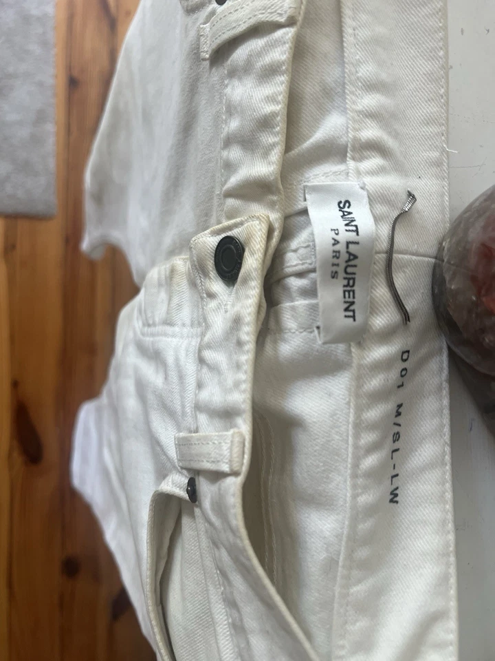 SAINT LAURENT Paris D01 M/SL-LW White SLIM FIT LOW WAIST Jeans 33 - Image 2 of 4