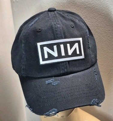 NIN Hat Distressed Premium Black Buckleback NINE INCH NAILS Hat | eBay