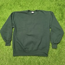 Vintage Blank Jerzees Crewneck Sweatshirt Made in USA Green 90s Size Large