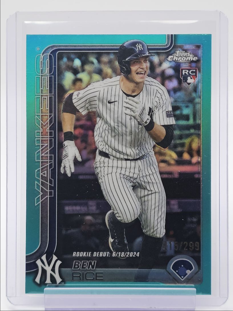 BEN RICE 2025 TOPPS CHROME UPDATE ROOKIE DEBUT TEAL RC /299 Q4060