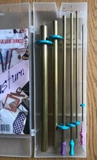 Vtg Fasturn Fabric Tube Turning System Set of 6 & 3 Hooks w/ Case Crowning Touch