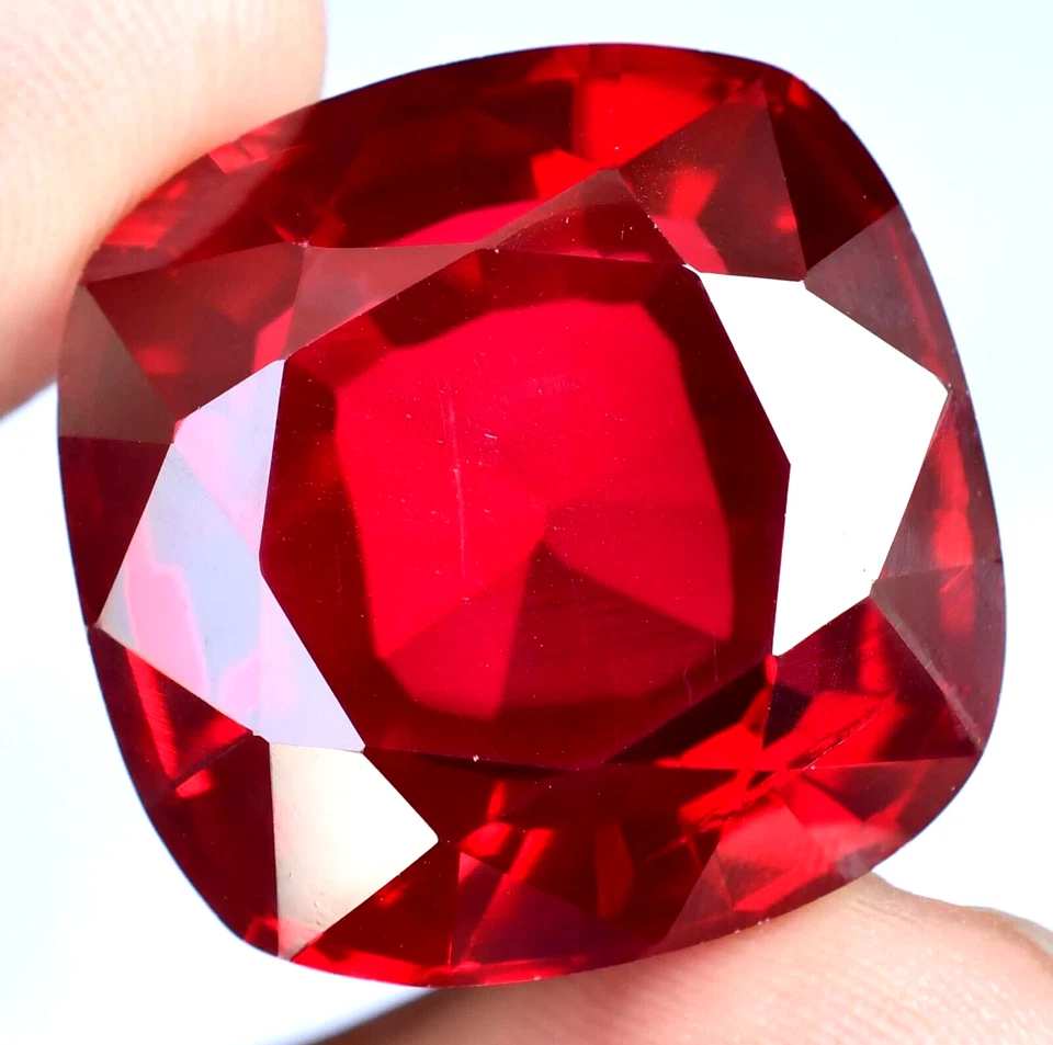 83.65 Ct Mozambique Blood Red Ruby Certified Stunning Cushion Treated Gemstone - Image 4 of 4