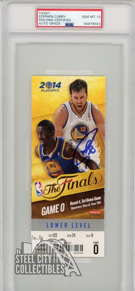 Stephen Curry Autographed 2014 NBA Finals Game O Ticket PSA/DNA 10