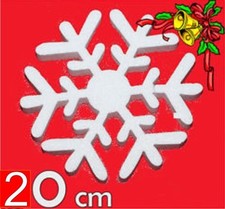ADDOBBI DI NATALE FORMA POLISTIROLO FIOCCO DI NEVE 20 CM ADDOBBI VETRINE CASA 