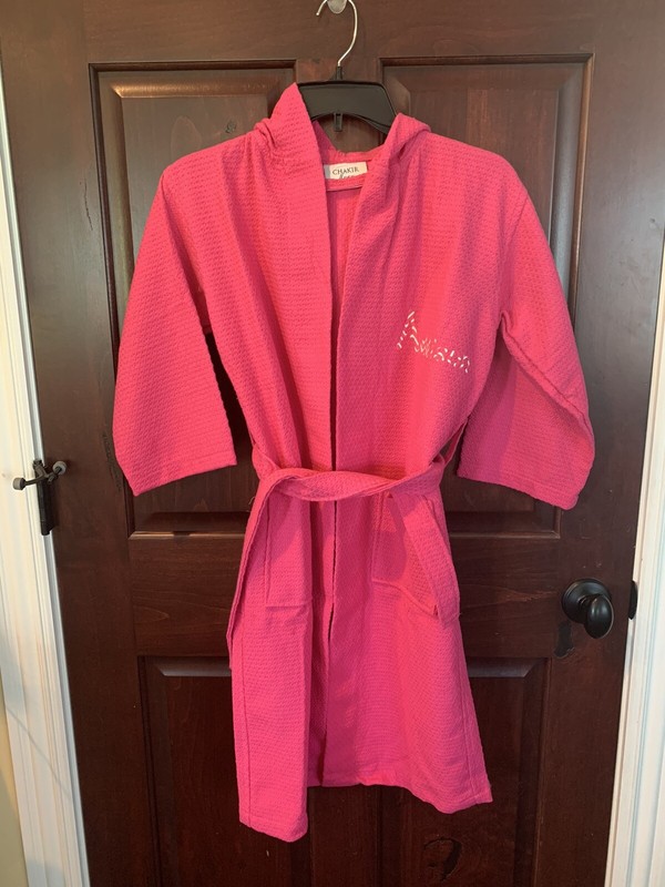 NEW Girl’s Hooded Waffle Robe Personalized ADDISON - size L