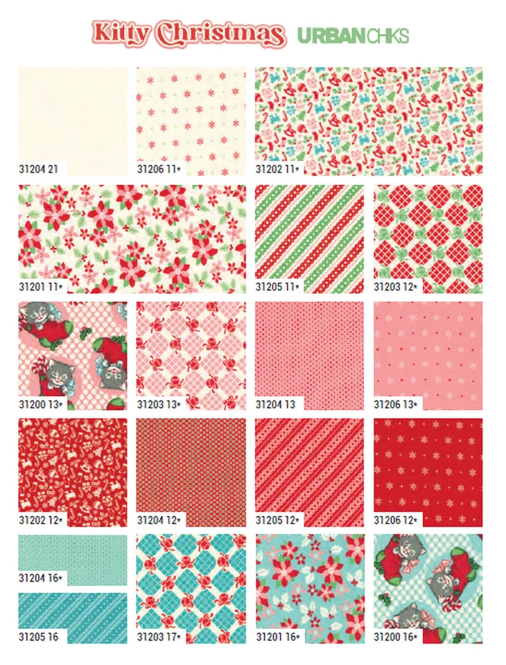Kitty Christmas Moda Layer Cake 42 100% Cotton 10" Precut Quilt Squares - Image 4 of 4