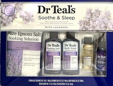 Dr Teal's Soothe  Sleep Lavender 5 Pc Set Epsom Soak Foam Bath Wash Oil Spray