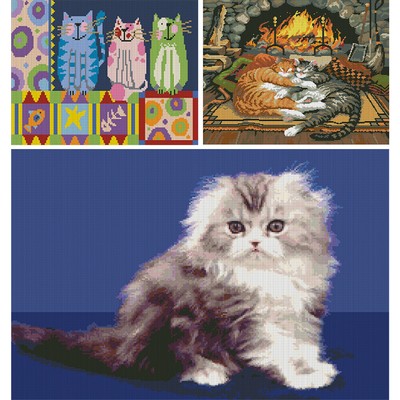 Vollständig Stickerei Perlen gedruckt 9 Karat Katze Kreuzstich Kit Home Kunst Handwerk Dekor