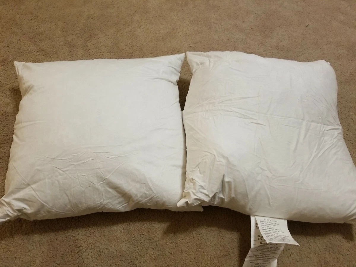 Duck Feather and Down Pillow Inserts 18x18 inch Set of 2