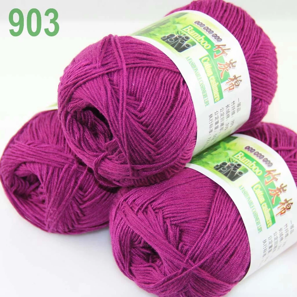 Sale New 6 Ballsx50g Super Soft Bamboo Cotton Baby Hand Knitting Crochet Yarn 03 - Image 4 of 4