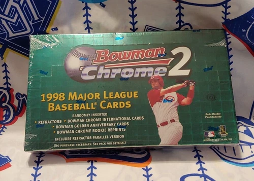 1998 Bowman Chrome Baseball Hobby Box Series 2 Refractors, Many Inserts