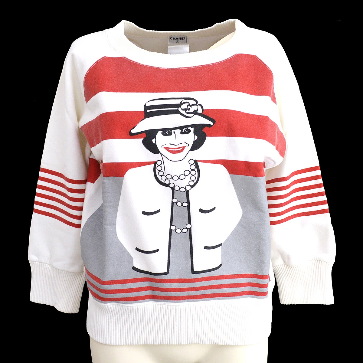 Chanel Pre-Owned Mademoiselle print sweatshirt - White