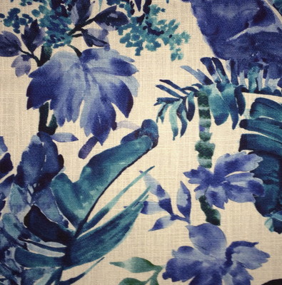 CHIVASSO Jungle-Like printed linen rayon cobalt tropical Remnant New