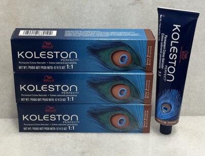 3 Wella Koleston Permanent Cream Hair Color 7/73 Medium Blonde / Brown Gold 2oz
