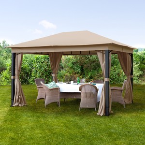 Gartenpavillon Pavillon 3x4m Gartenzelt Aluminium Partyzelt Mit 4 Seitenwanden Ebay