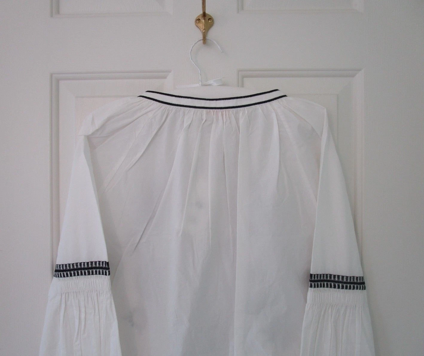 Top contadino Tory Burch Aubrey ricamato nuovo con etichette nuovo avorio 12 $298