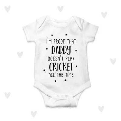 LOVE U LOTS GIFTS Cricket Papa Baby mitwachsen personalisiert Papa Sport Geschenke Baby Ankündigung