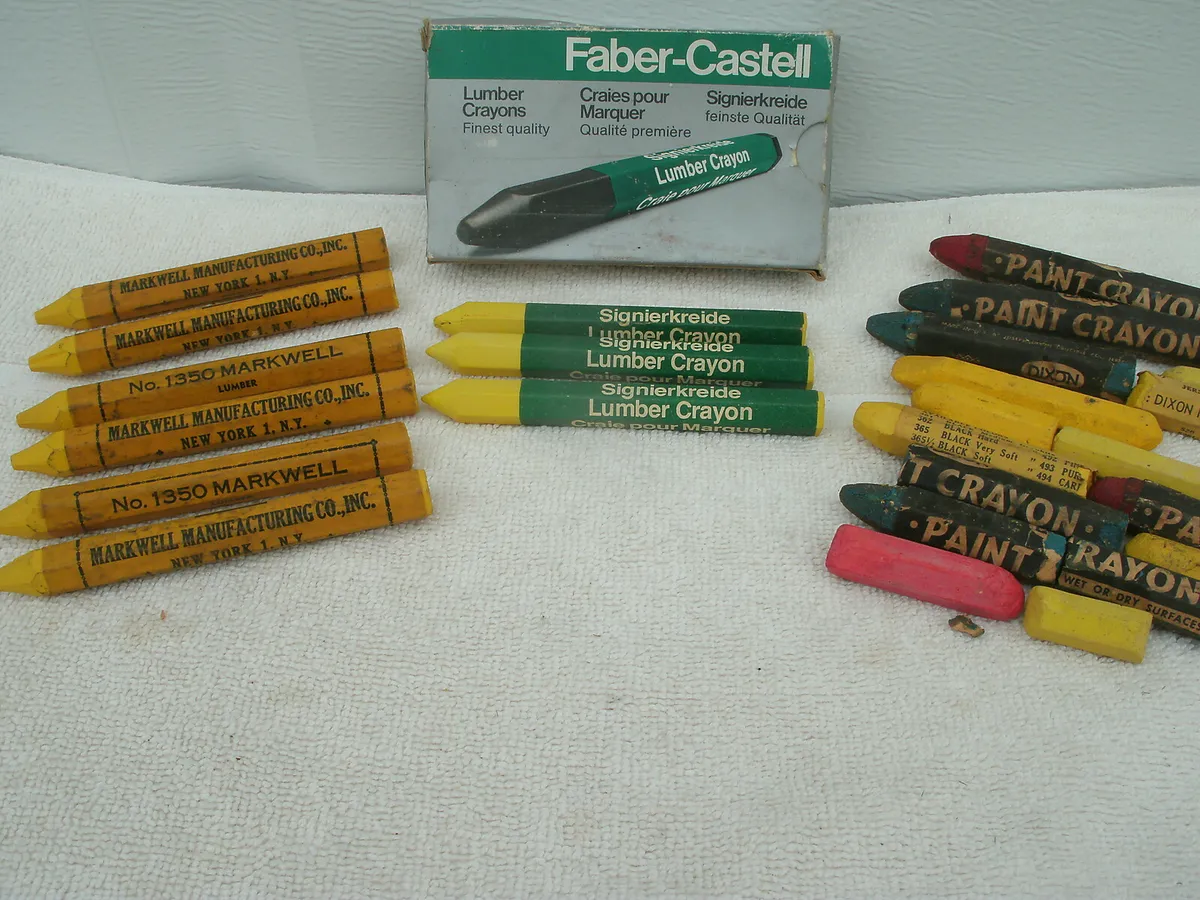 Lumbar Crayons--Faber-Castell//Markwell Mfg--New & Used--25 Pcs-- Vintage